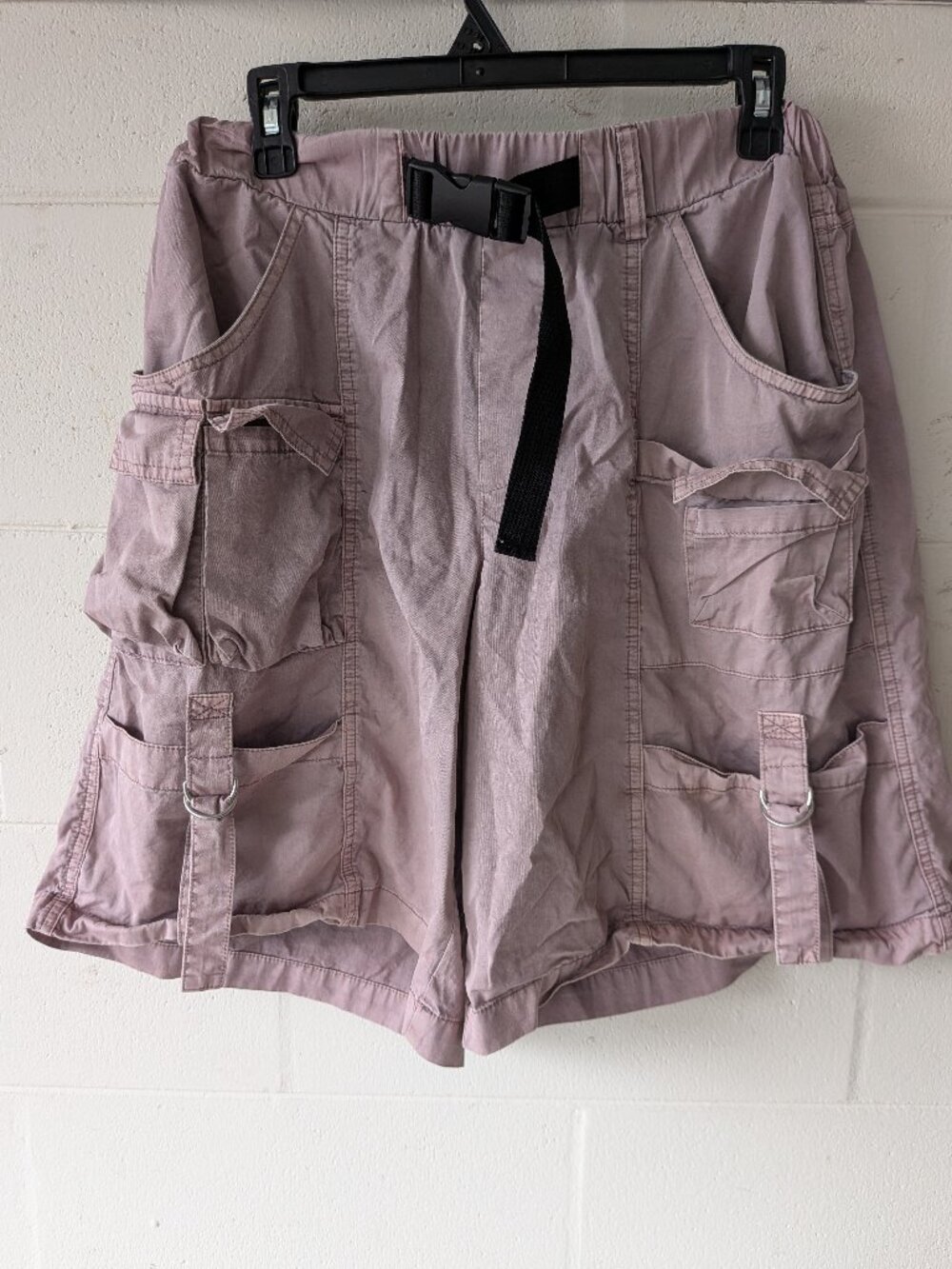 BDG Dusty Pink Utility Cargo Shorts Belted Baggy Fit Medium